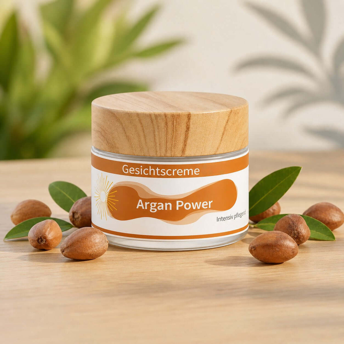 Handgemachte Gesichtscreme mit Arganöl, Jojobaöl und Mangobutter. Pflegt trockene, empfindliche und reife Haut und zieht angenehm ein.