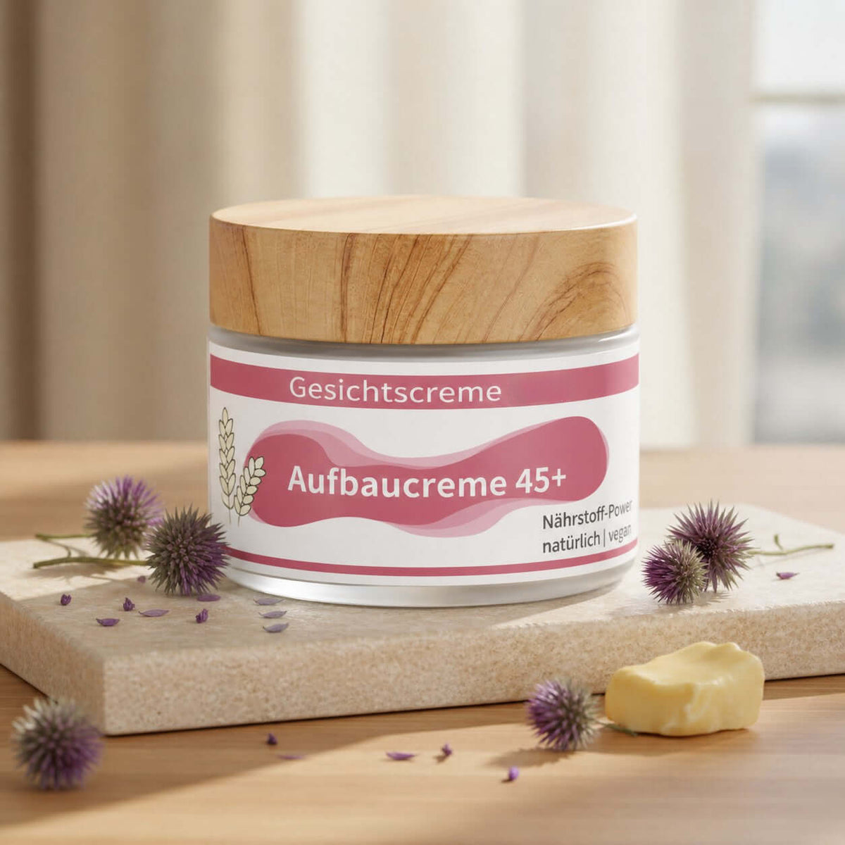 Handgemachte Gesichtscreme 45+ für reife Haut mit Squalan und Mangobutter
