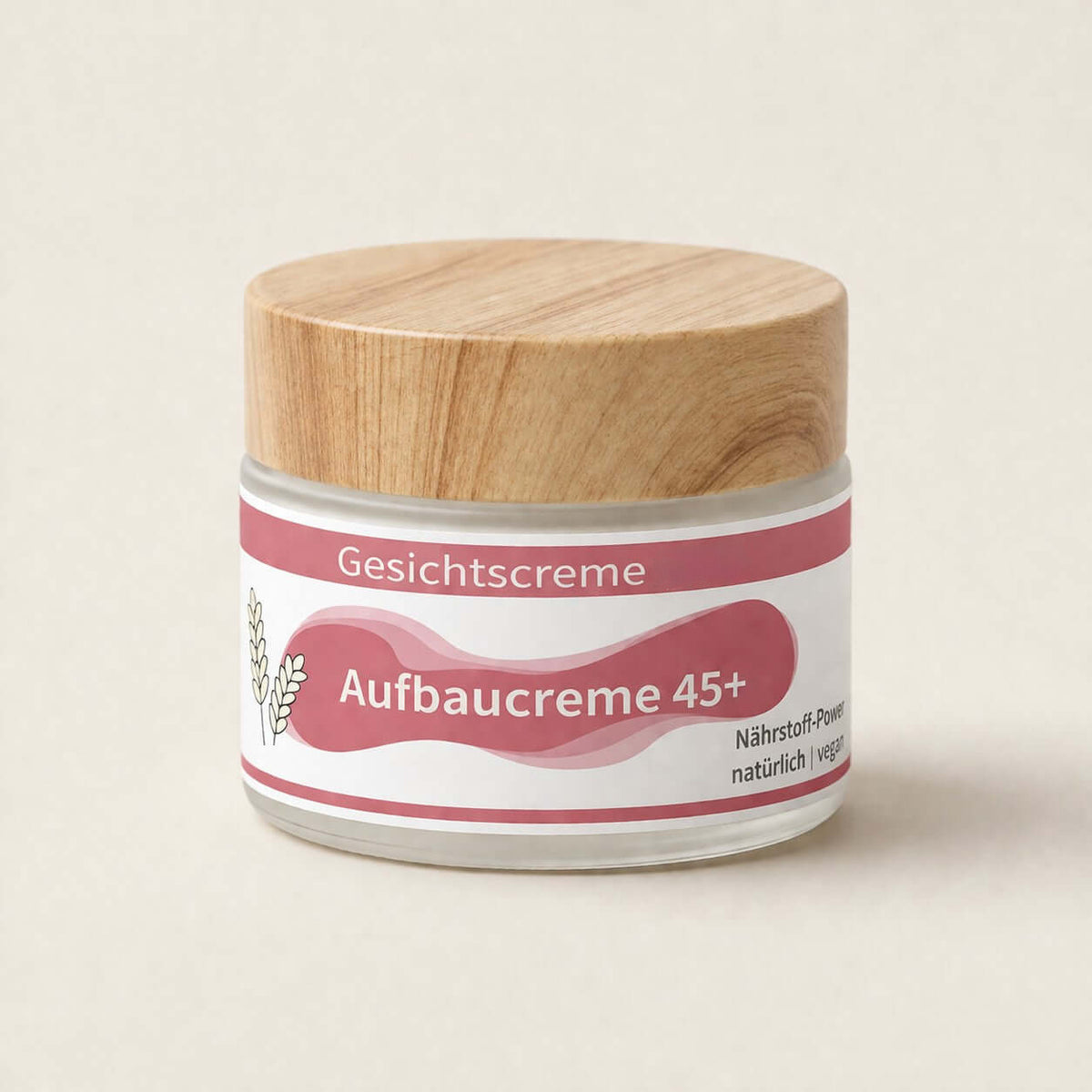 Handgemachte Gesichtscreme 45+ für reife Haut mit Squalan und Mangobutter im Glastiegel