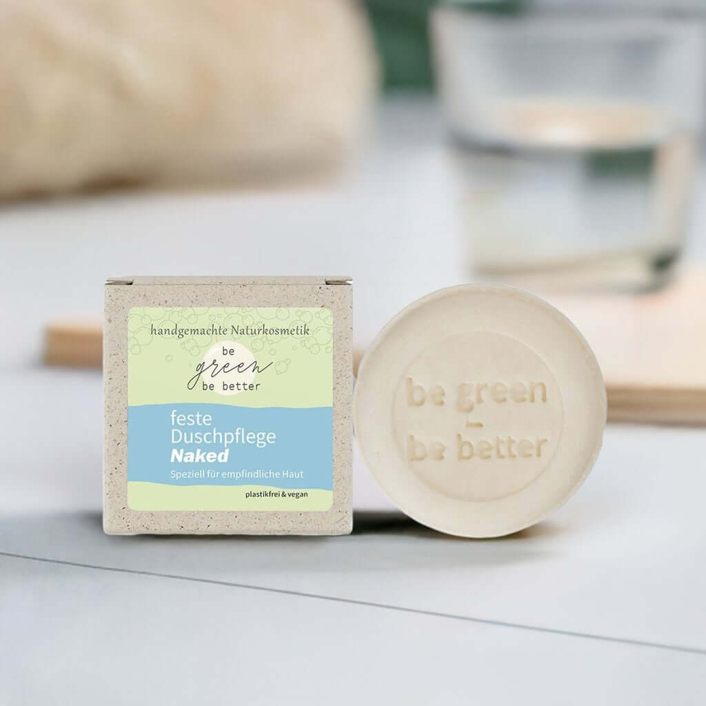 Feste Dusche BodyBar Naked mit Graspapier Karton (Feste Duschpflege)