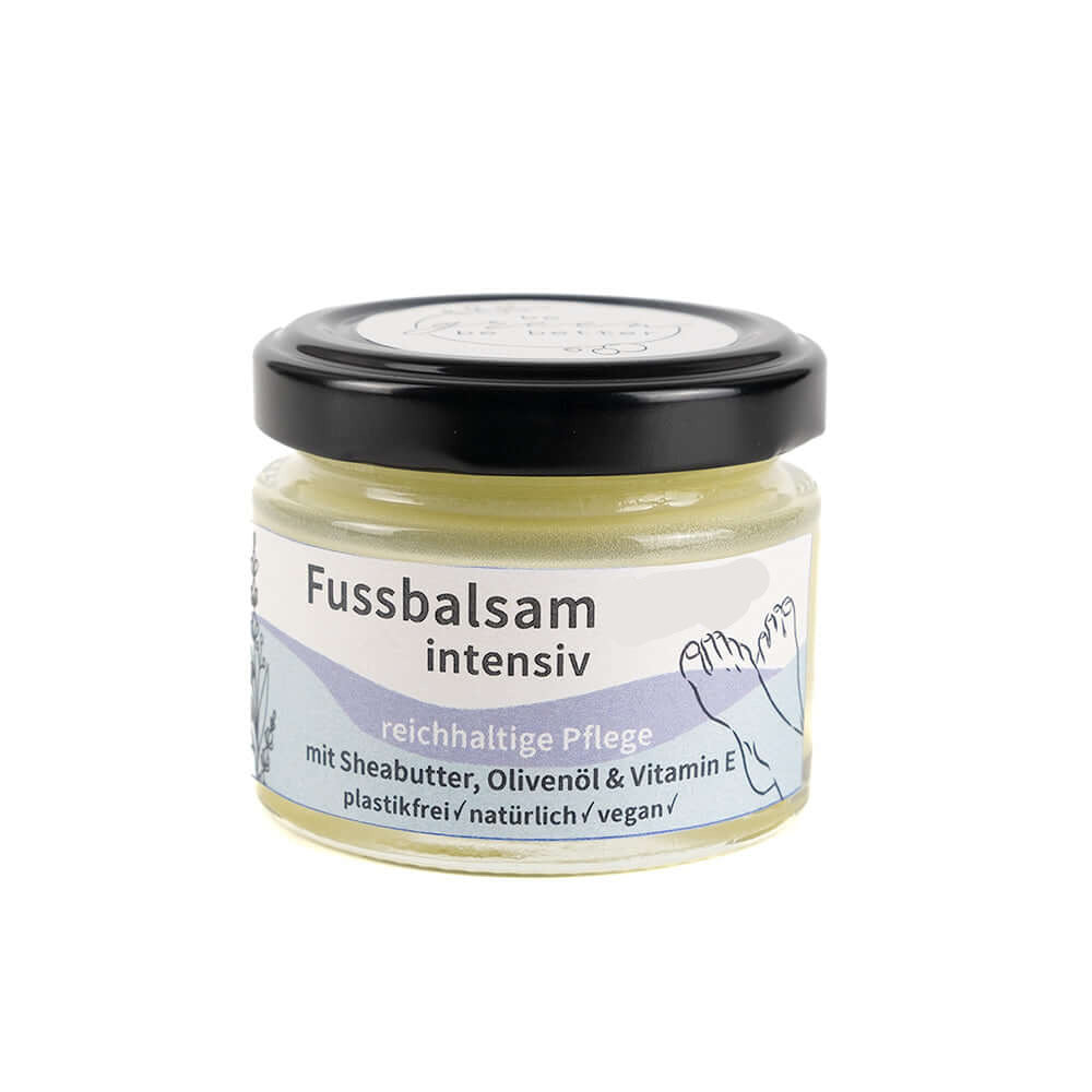 Naturkosmetik Fussbalsam in Bio Qualität im Glastiegel