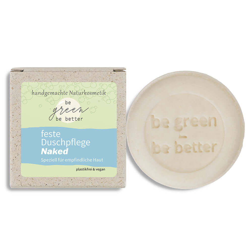 Feste Dusche BodyBar Naked mit Graspapier Karton (Feste Duschpflege)