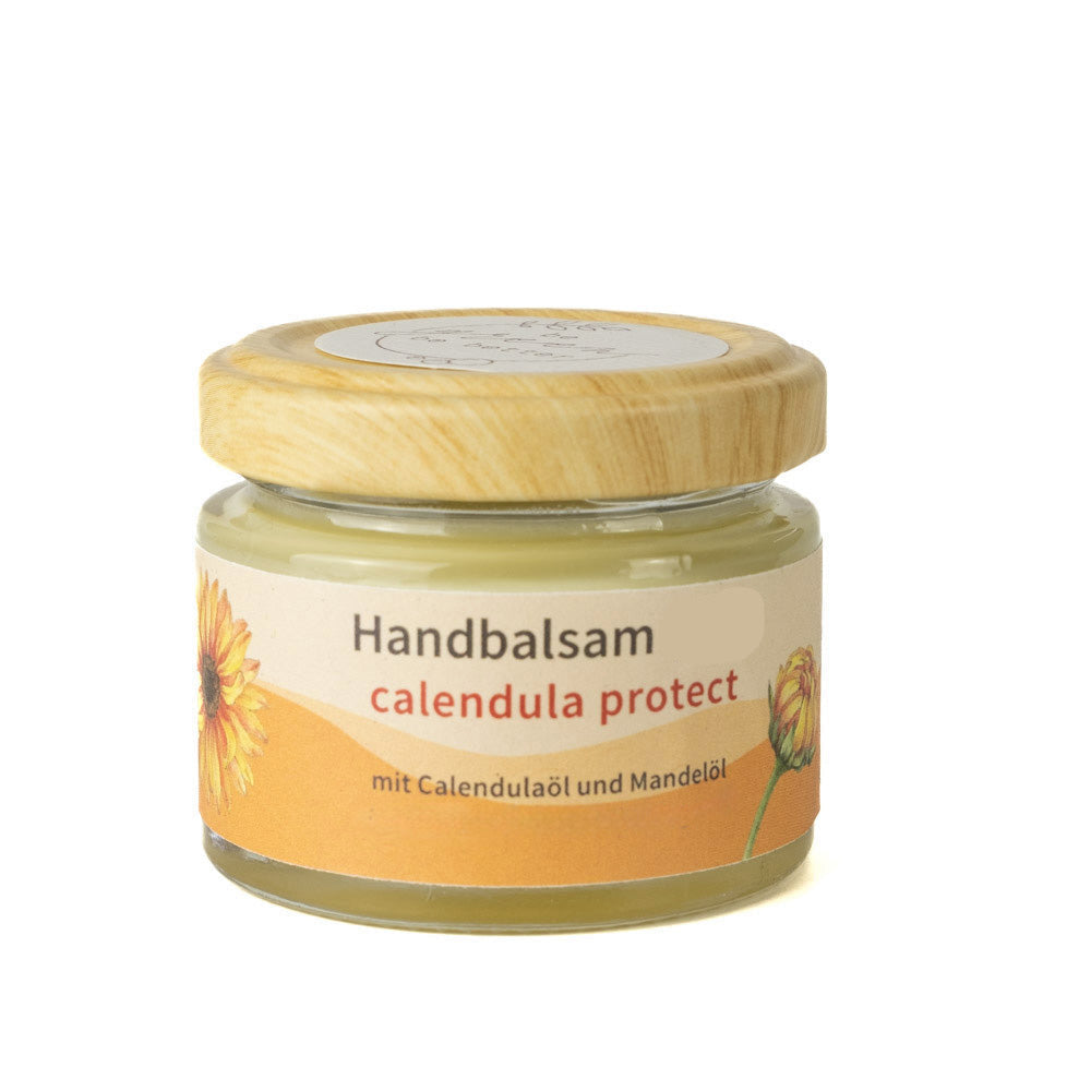 Naturkosmetik Handbalsam "Calendula Protect" in Glas mit Metalldeckel