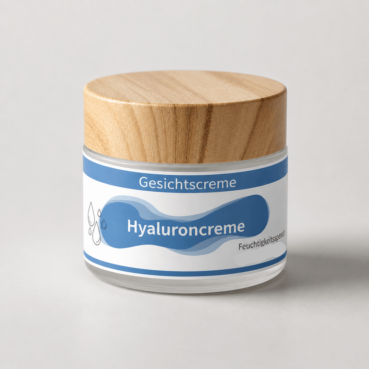 Handgemachte Hyaluron Gesichtscreme mit Hyaluronsäure und Squalan für trockene und feuchtigkeitsarme Haut im Glastiegel