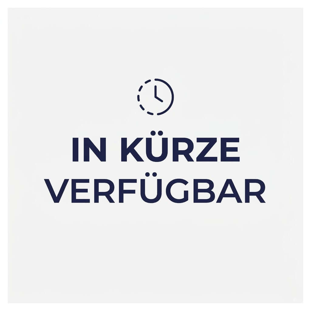 Text auf weißem Hintergrund: In Kürze verfügbar.