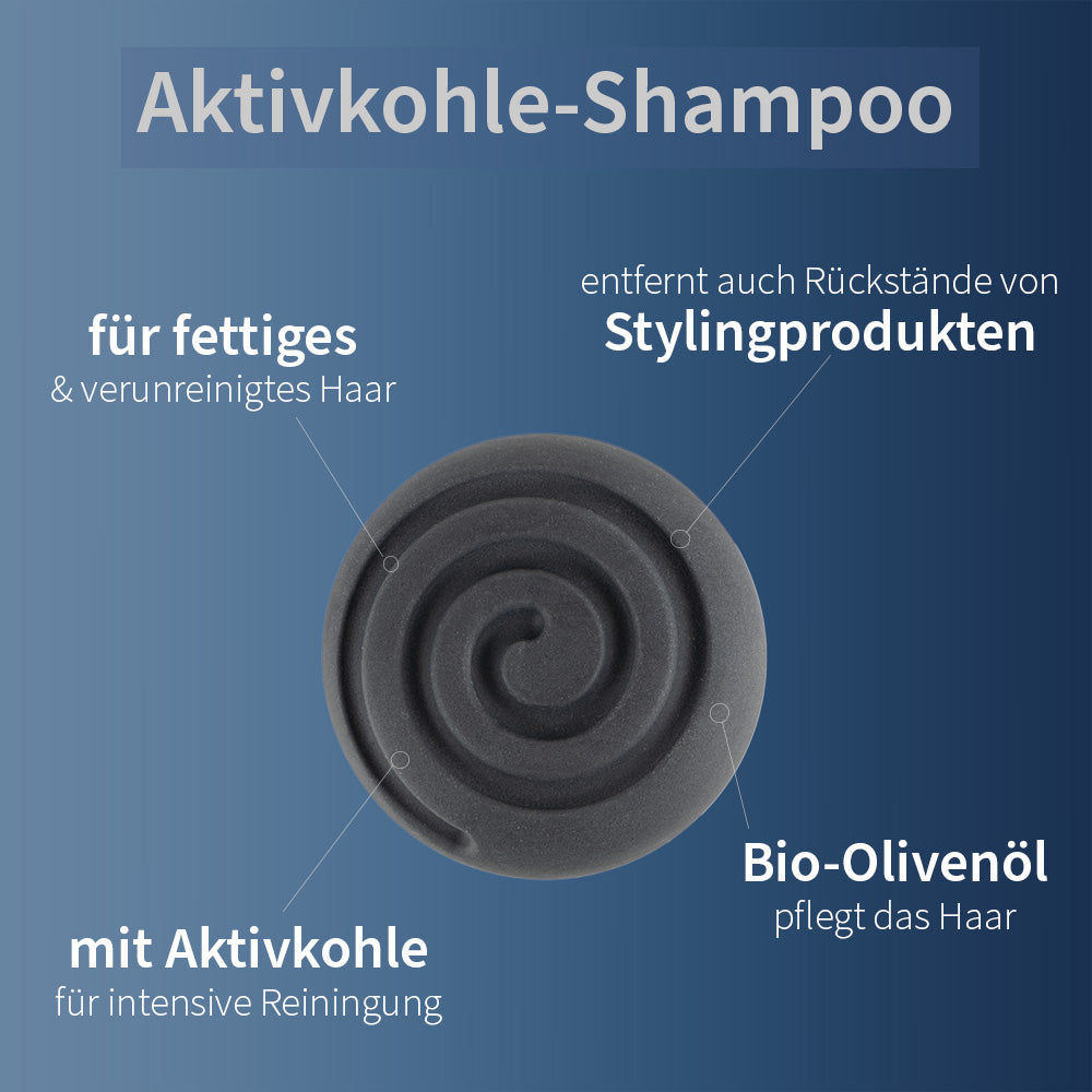 festes Shampoo Aktivkohle (Bio)