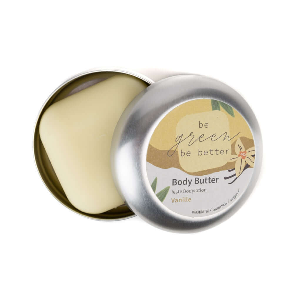 Naturkosmetik BodyButter Vanille in Bio-Qualität in Aluminiumdose