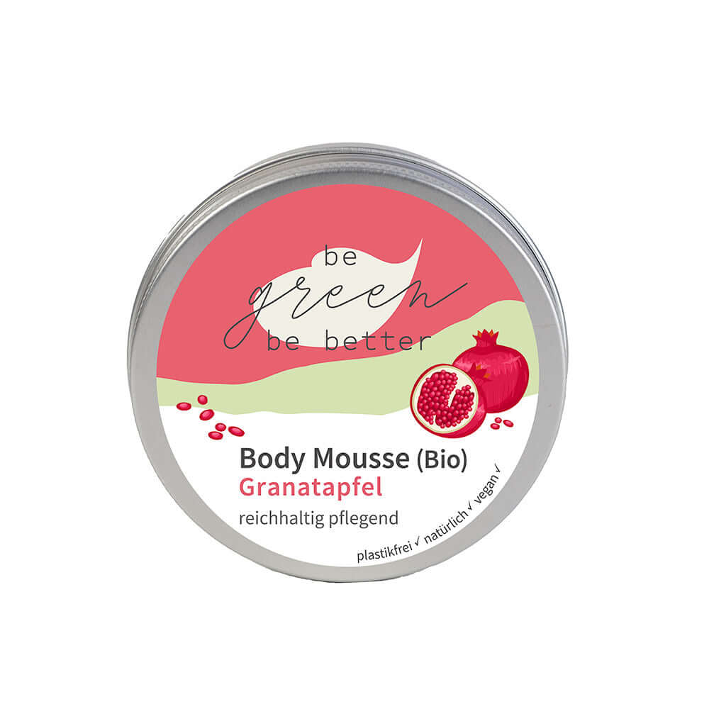 Bio Body Mousse mit Granatapfel Duft in Blechdose