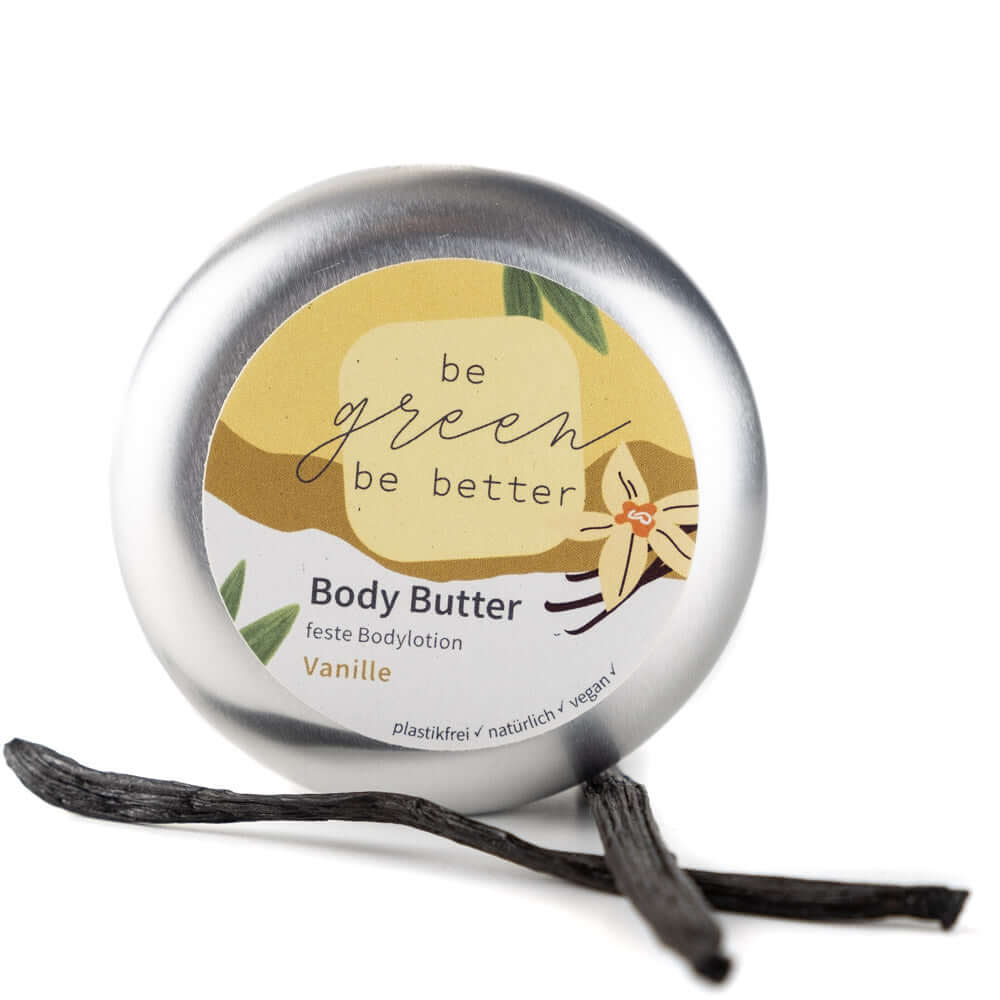 Naturkosmetik BodyButter Vanille in Bio-Qualität in Aluminiumdose